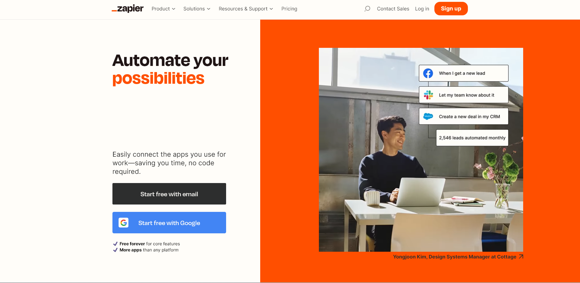 Zapier’s home page